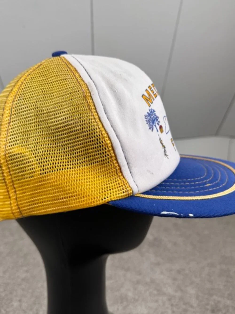 True Vintage 60s 70s SnapBack Medina NY FFA Mesh Hat Farmer Trucker Cap USA